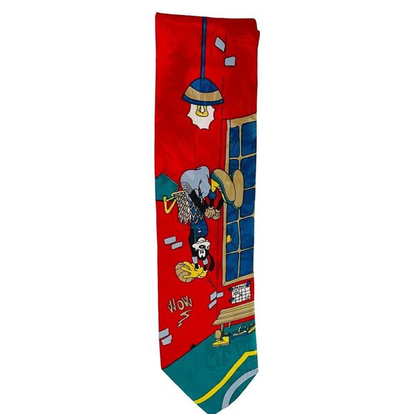 Vintage Disney Mickey Unlimited Necktie - Goofy & Donald Duck Playing Music - Re - Picture 1 of 3